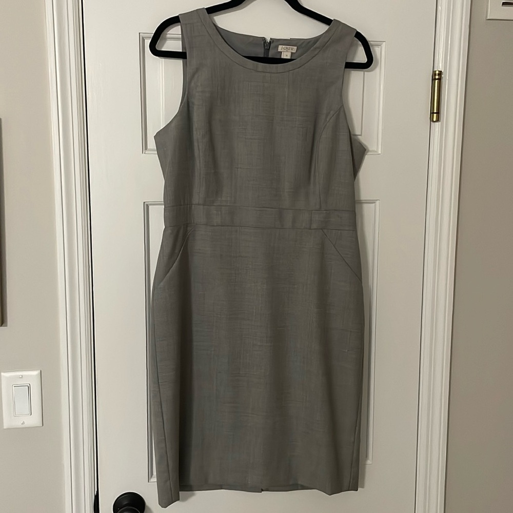 J. Crew grey suiting sheath dress size 12 gray suiting